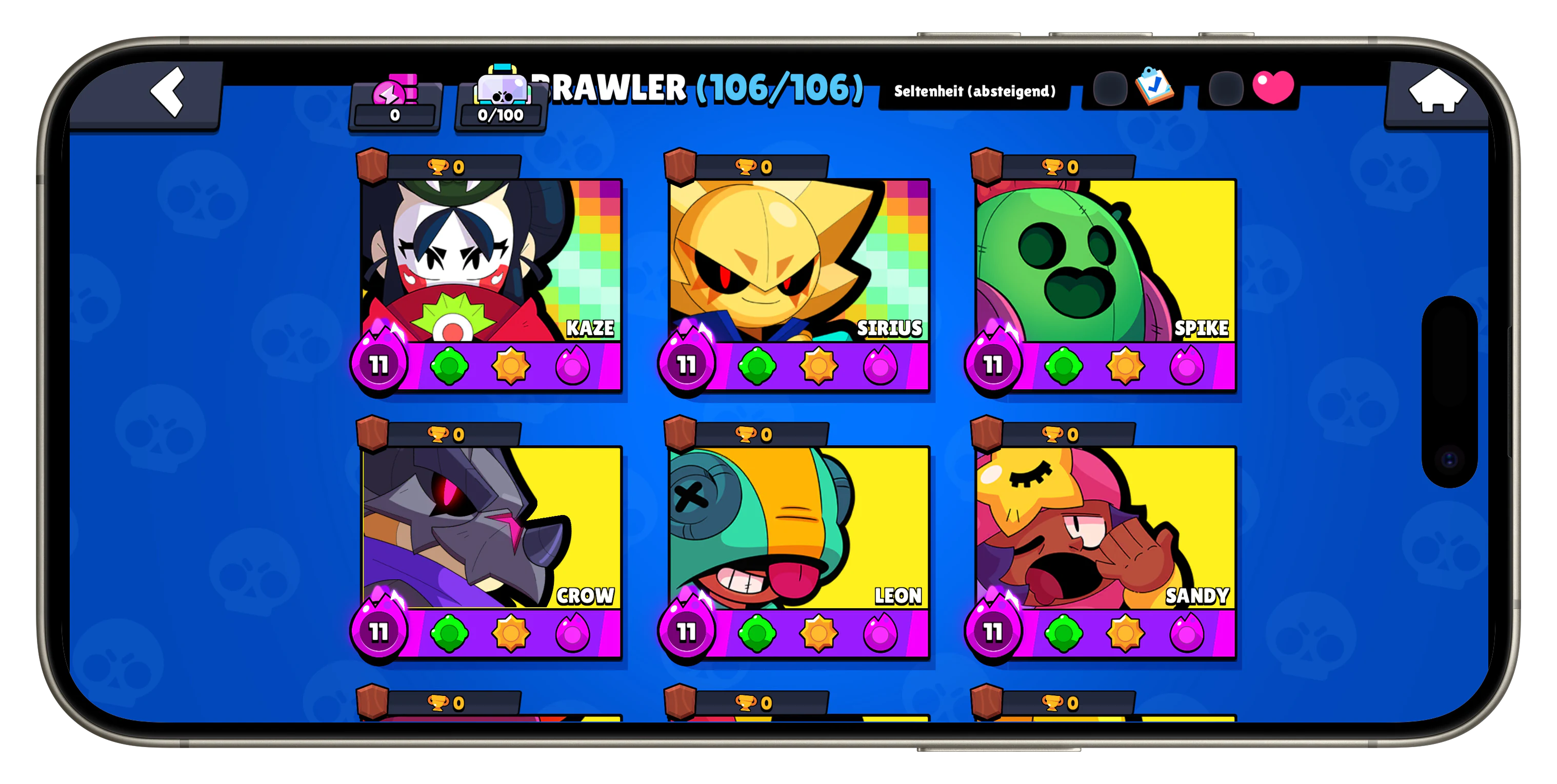 Alle Brawler auf Power 11 in Nulls Brawl iOS