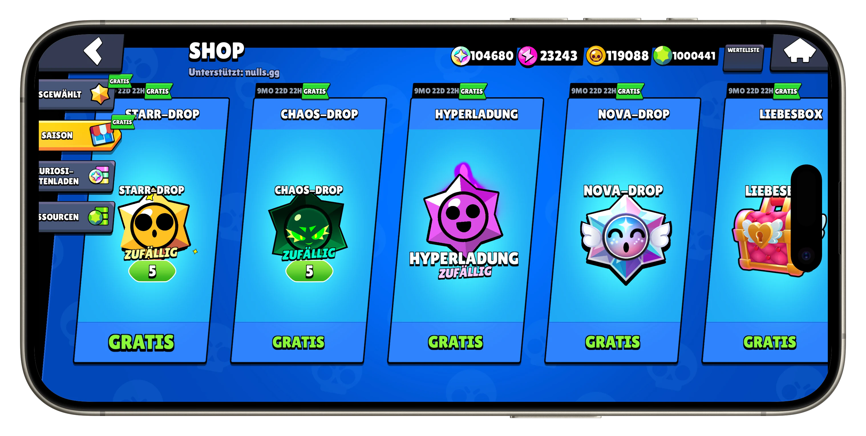 Unbegrenzte Ressourcen in Nulls Brawl iOS